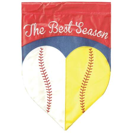 RECINTO 13 x 18 in. The Best Season Baseball Softball Burlap Everyday Garden Flag RE3458923